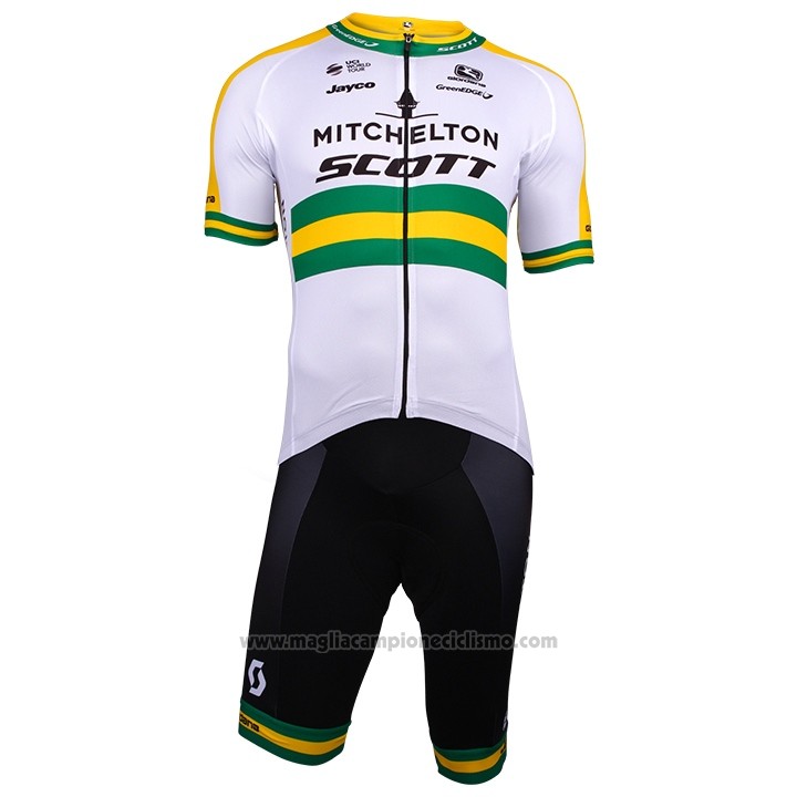 2018 Abbigliamento Ciclismo Mitchelton Scott Campione Australia Manica Corta e Salopette